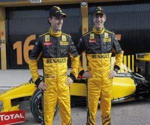 Puzzle Robert Kubica και Vitaly Petrov, πιλότοι της Renault F1 Scuderia